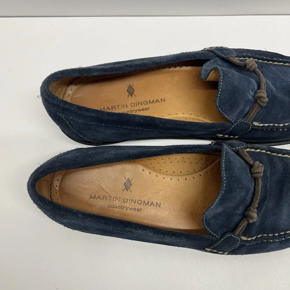 Martin Dingman Countrywear Suede Loafer Blue Mens Size 12M Slip On Driving